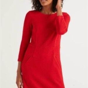 Boden Agnes Jacquard Dress in Poinsettia - size 4P-EUC